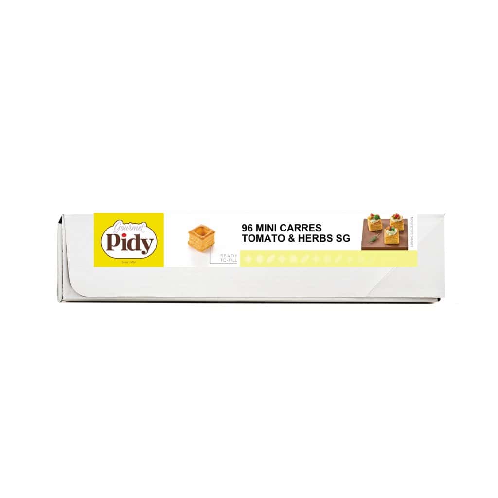 96 Puff Pastry Mini Square Tomato & Provencal Herbs 3.2cm