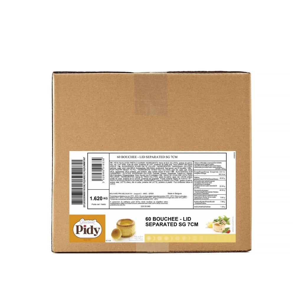 60 Puff Pastry Shells With Separated Lid Neutral 7cm