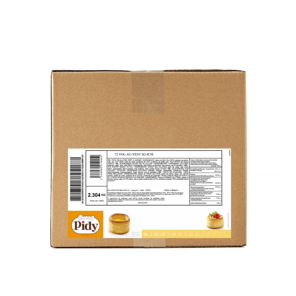 72 Vol Au Vent Puff Pastry Shells Pure Butter 8cm