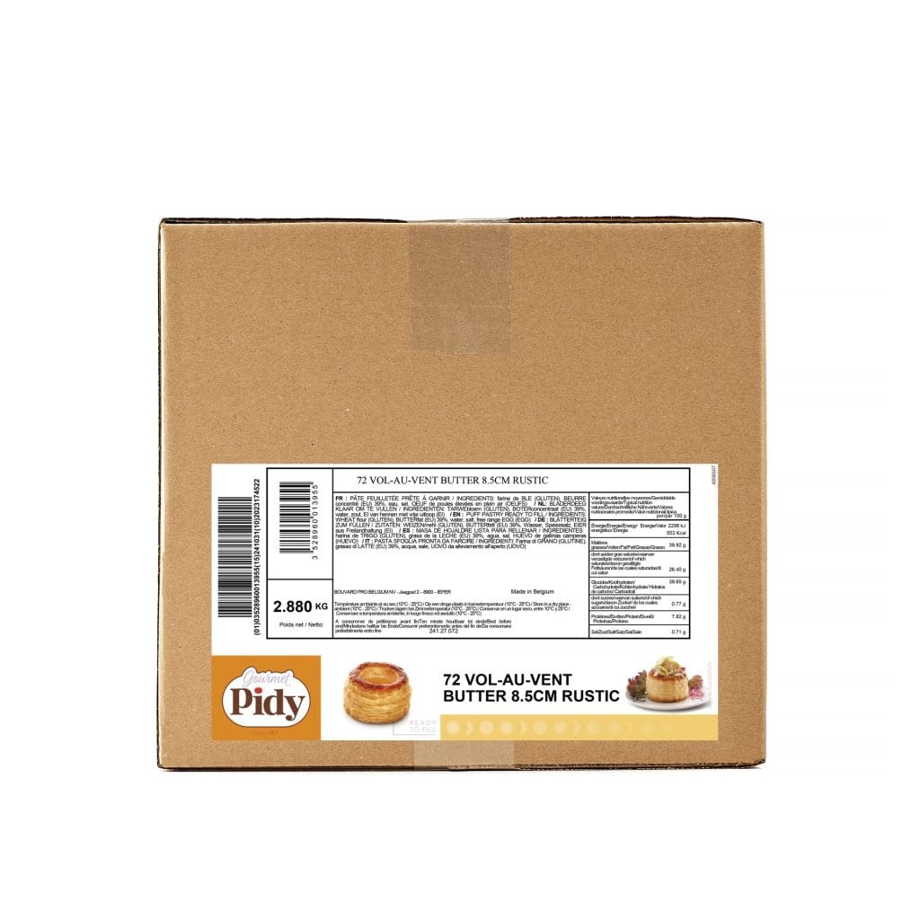72 Vol Au Vent Puff Pastry Shells Rustic Neutral 8,5cm