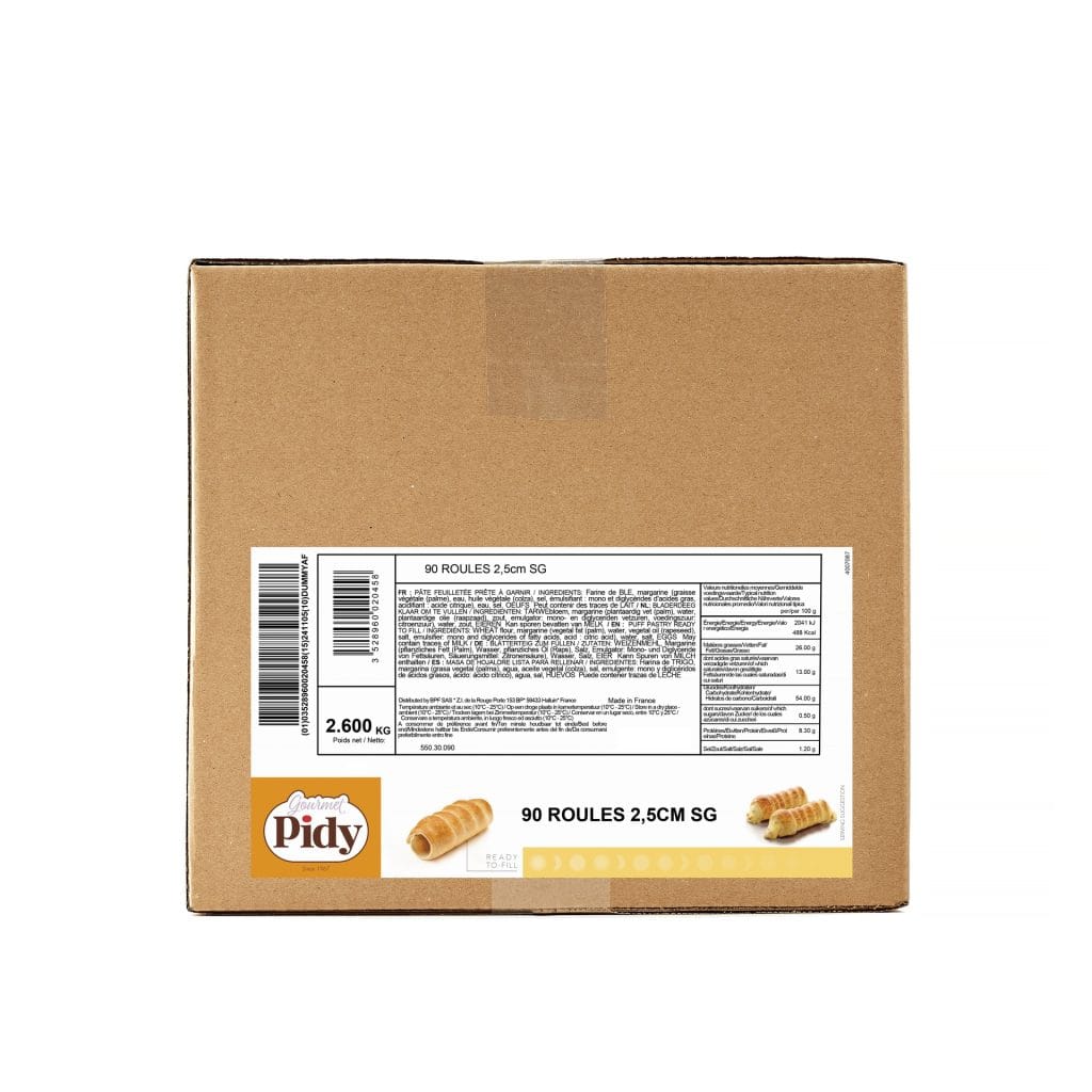 90 Puff Pastry Rolls Neutral 5 x 11.5 x h 4.5cm