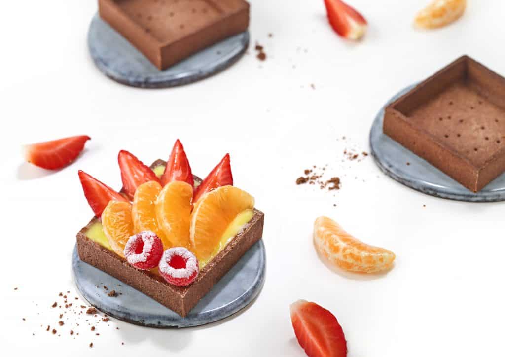 96 Trendy Square Shortcrust Tartlets Choco 7cm