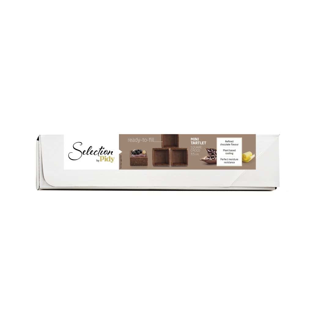 210 Mini Trendy Square Shortcrust Tartlets Choco 3.5cm Selection By Pidy