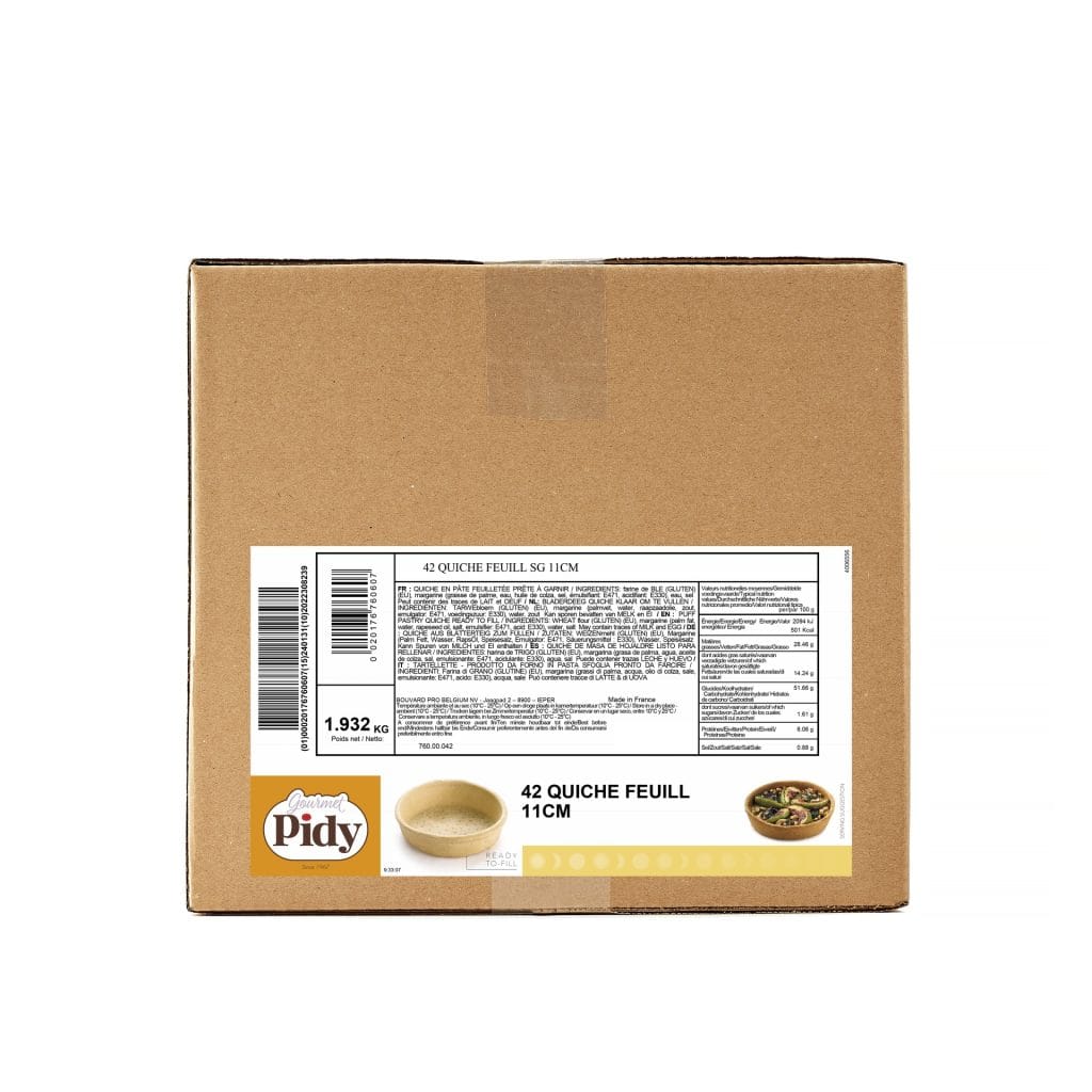 42 Puff Pastry Quiche Cases 11cm