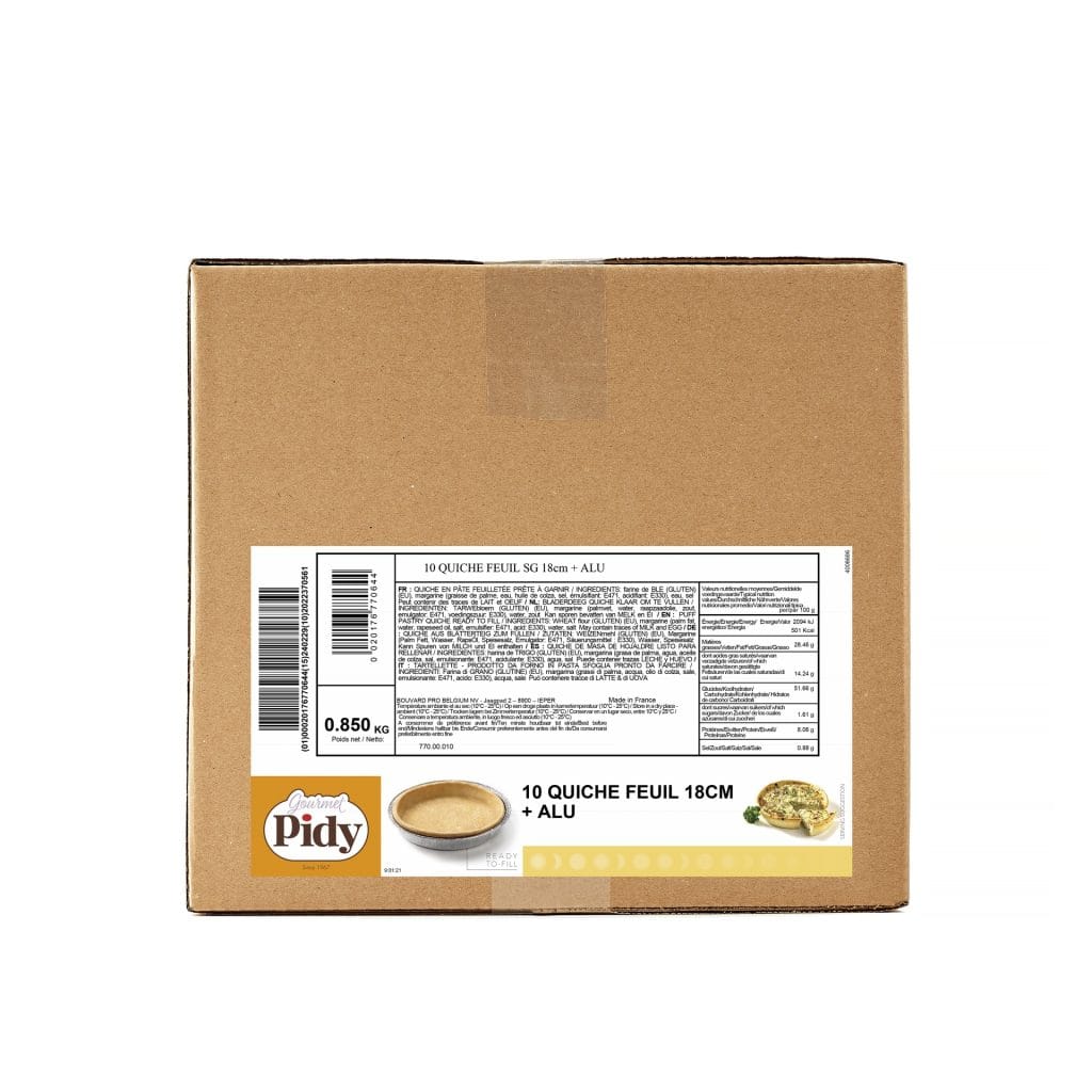 36 Puff Pastry Quiche Cases + Alu 18cm