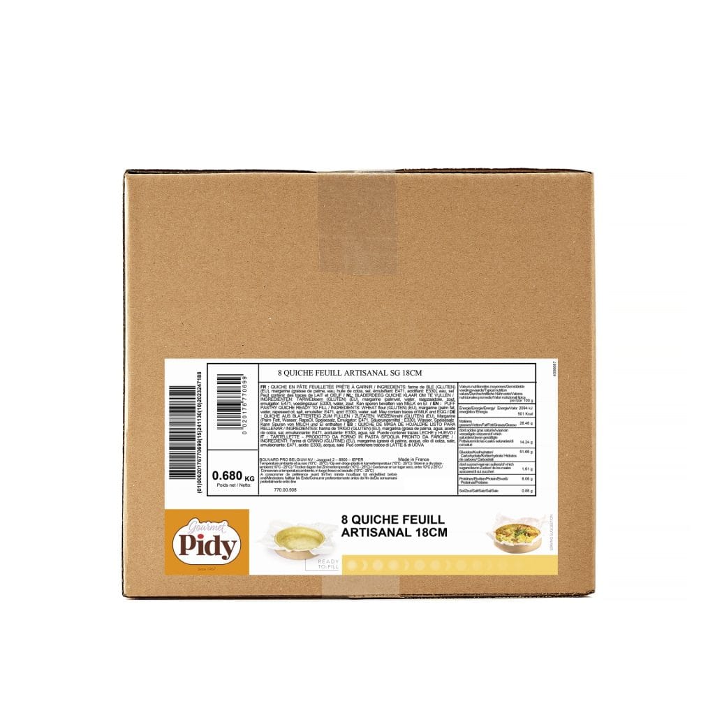 8 Puff Pastry Quiche Cases 18cm