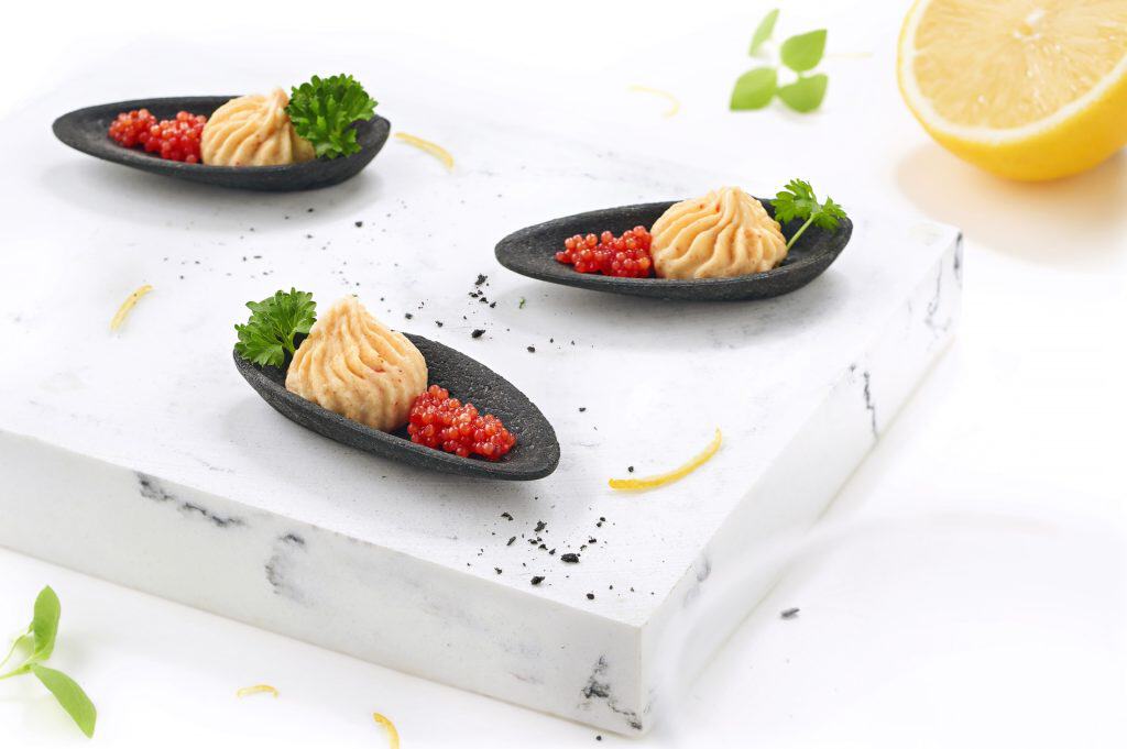 435 Waffle Baked Shortcrust Mussel Shells Vegetable Carbon 6.7cm