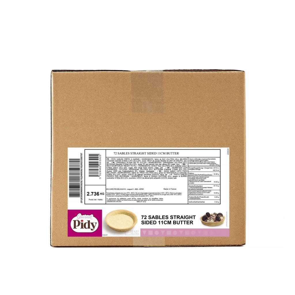 72 Shortcrust Tartlets Straight Sided Butter 11cm