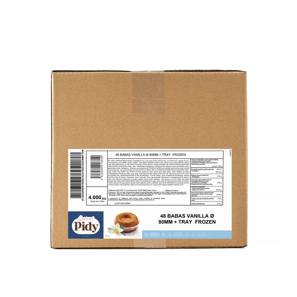 48 Babas Vanilla Aroma + Tray Frozen Ø8cm