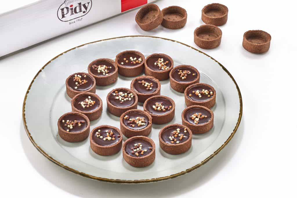 90 Mini Trendy Round Shortcrust Tartlets Chocolate 5cm