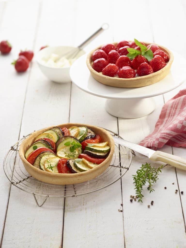 7″ Round straight sided puff pastry quiche shell + aluminum tray