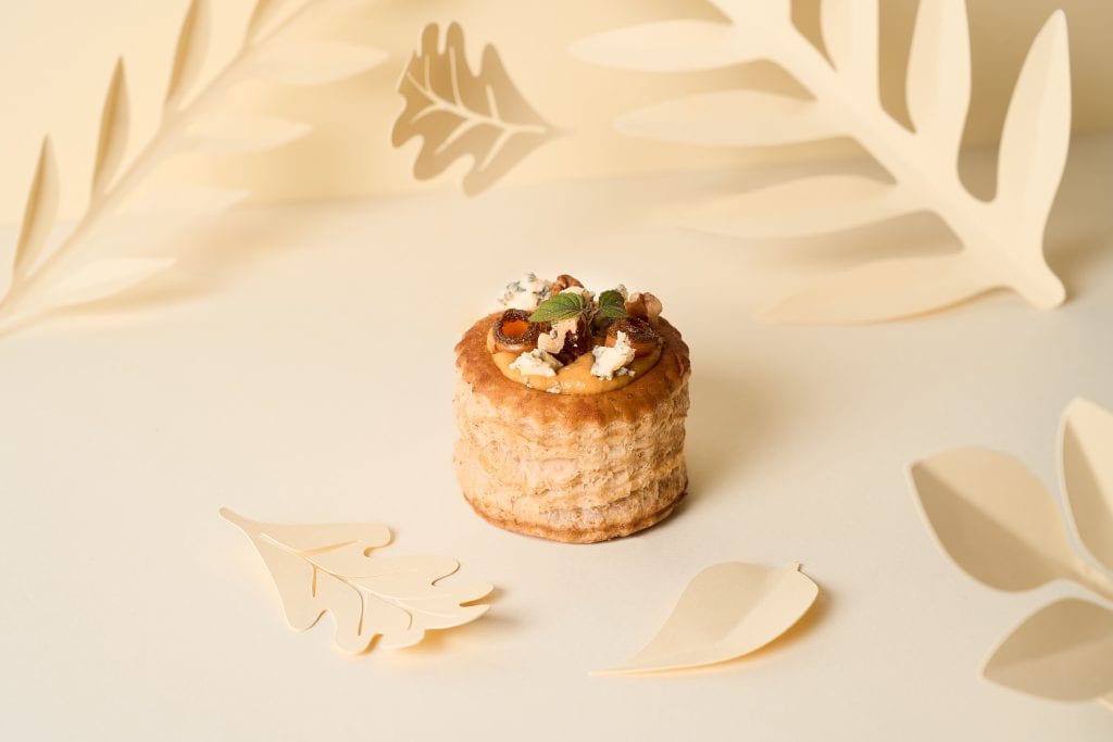 Volkoren Bladerdeegpasteitjes Met Flespompoen & Blauwe Stilton
